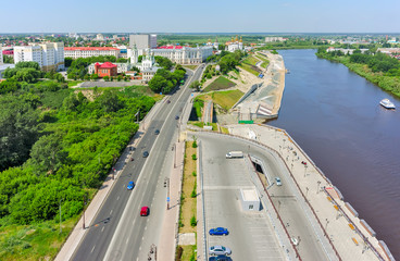 Fototapeta na wymiar View on historical center of Tyumen. Russia