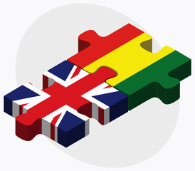 United Kingdom and Bolivia Flags