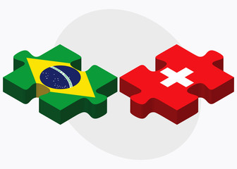 Switzerland and Brazil Flags