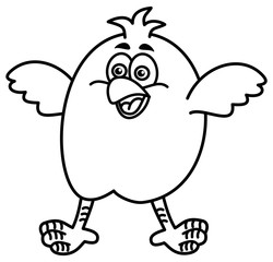 small bird smiling for coloring