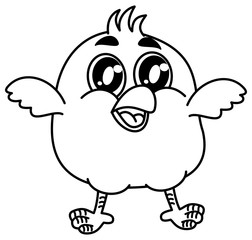 small bird smiling for coloring