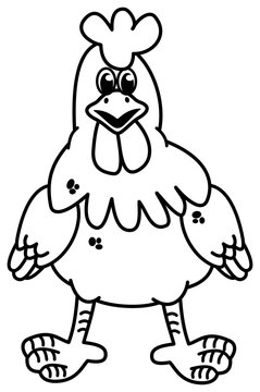 recommend clip art: hen standing for coloring