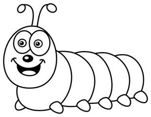 smiling caterpillar for coloring