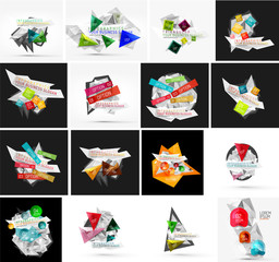 Set of abstract geometric infographic banner templates