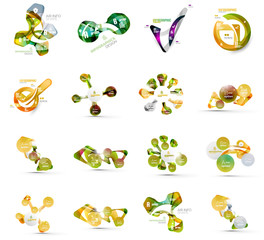 Set of abstract geometric paper infographic banner templates