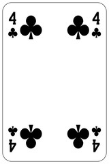 Poker playing card 4 club