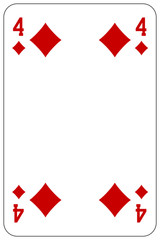 Poker playing card 4 diamond