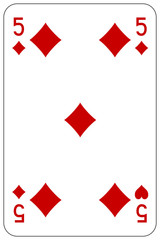 Poker playing card 5 diamond