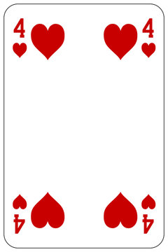 Poker playing card 4 heart