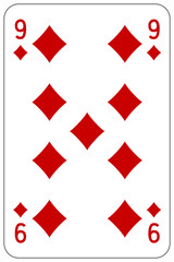 Poker playing card 9 diamond