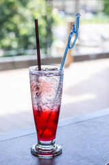 italian soda on wood table