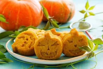 Pumpkin cookies on Halloween.
