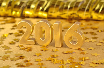 2016 year golden figures and of golden stars