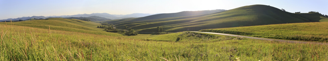 Beautiful panorama from the top of pass Biryuksinsky.