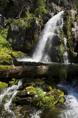 Scenic Muehtinsky waterfall in Altai Republic.