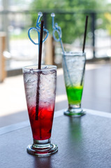 italian soda on wood table