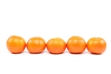 Mandarins on a white background.