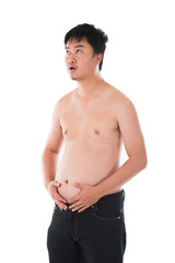 obese chinese with belly