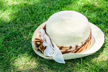 Hat on the grass