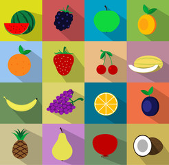 Vector fruit icon set