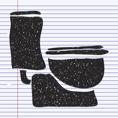 Simple doodle of a toilet - obrazy, fototapety, plakaty