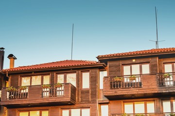 Фрагмент фасада зданий в городе Созополь