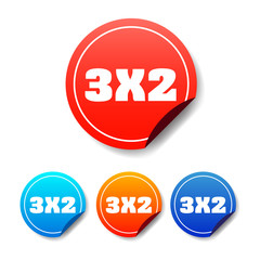3x2 Round Stickers