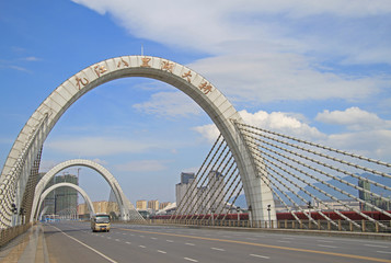 Obraz premium piers of brudge in city Jiujiang