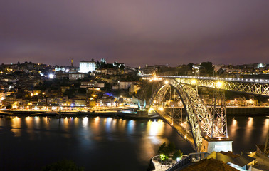 Fototapeta na wymiar Night view of City of Porto, Portugal