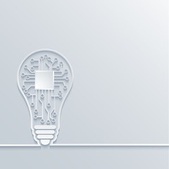 Vector  concept light bulb with circuit board