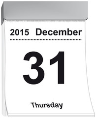 tear off calendar December 31, 2015