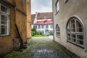 Fototapeta na wymiar Streets And Old Town Architecture Estonian Capital, Tallinn, Est