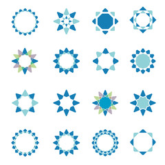 Geometric star vector logo template set
