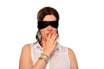 Fototapeta premium Woman with blindfold