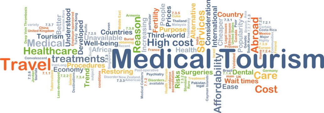 Medical tourism background concept