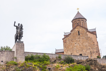 Obraz premium TBILISI, GEORGIA - JULY 28, 2015: Architecture of Tbilisi, Georgia. Tbilisi is the capital and the largest city of Geogia with 1,5 mln people population
