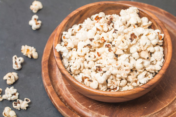 Closeup of popcorn in a bowl