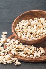 Closeup of popcorn in a bowl