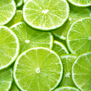 close up of lime slices background
