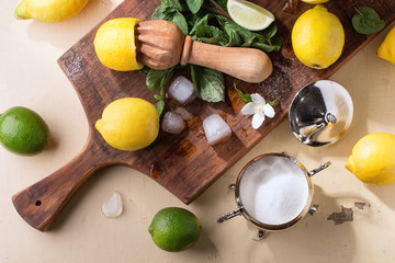 Lemons, limes and mint