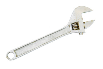 Used chromed screw wrench. Tools series.
