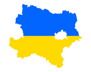 Obraz premium Karte und Fahne von Niederösterreich