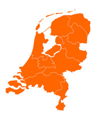 Karte der Niederlande - obrazy, fototapety, plakaty