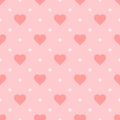 Fototapeta na wymiar Seamless heart pattern, vector illustration