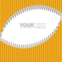 Composition from yellow pencils isolated on white background