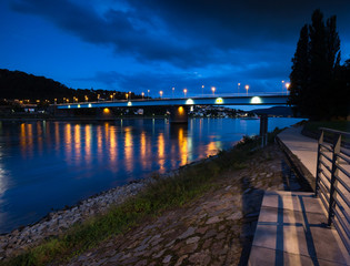 koblenz germany rhein river esplanade in the evening