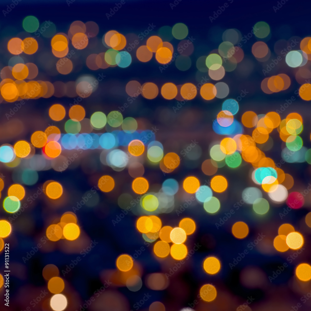 Wall mural beautiful Christmas lights abstract  bokeh background, closeup