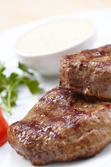 steak with sauce