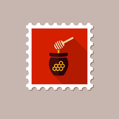 Honey flat stamp with long shadow