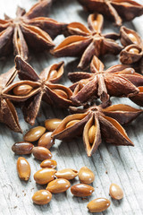 anise on wooden board